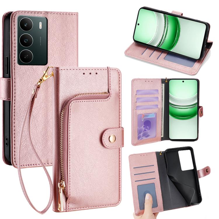 Zipper Bag Leather Phone Case, For Realme P4x 5G, For Realme C85 5G, For Realme 15T 5G Global, For Realme C71 4G, For Realme GT 7 5G Global, For Realme 14 5G Global