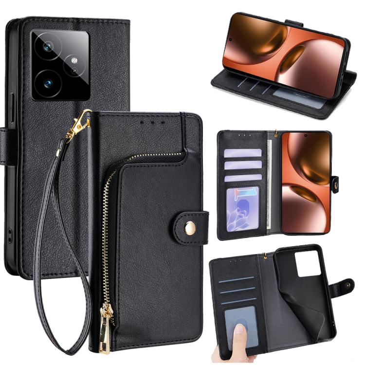 Zipper Bag Leather Phone Case, For Realme P4x 5G, For Realme C85 5G, For Realme 15T 5G Global, For Realme C71 4G, For Realme GT 7 5G Global, For Realme 14 5G Global