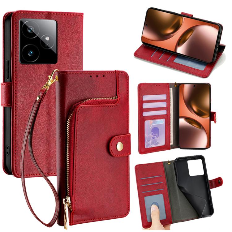 Zipper Bag Leather Phone Case, For Realme P4x 5G, For Realme C85 5G, For Realme 15T 5G Global, For Realme C71 4G, For Realme GT 7 5G Global, For Realme 14 5G Global