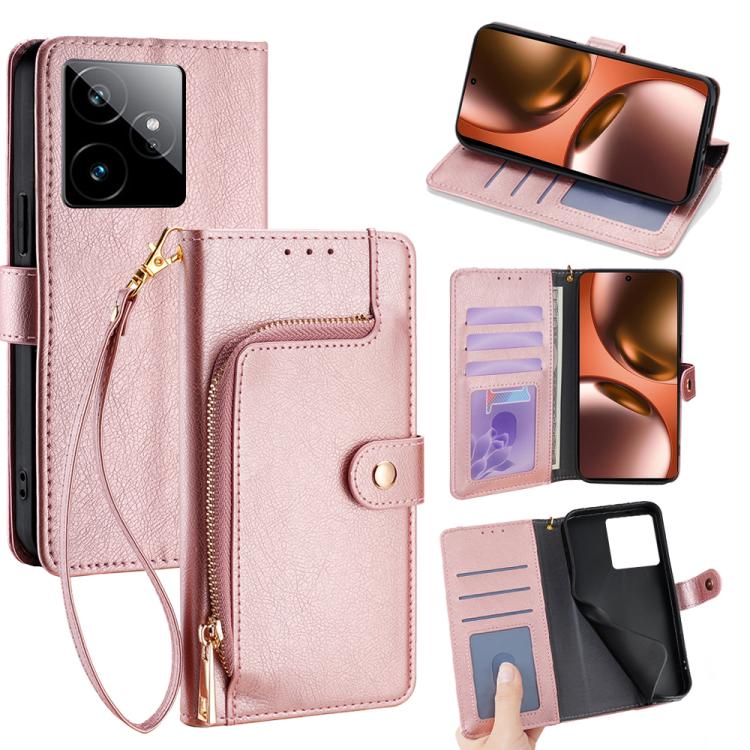 Zipper Bag Leather Phone Case, For Realme P4x 5G, For Realme C85 5G, For Realme 15T 5G Global, For Realme C71 4G, For Realme GT 7 5G Global, For Realme 14 5G Global