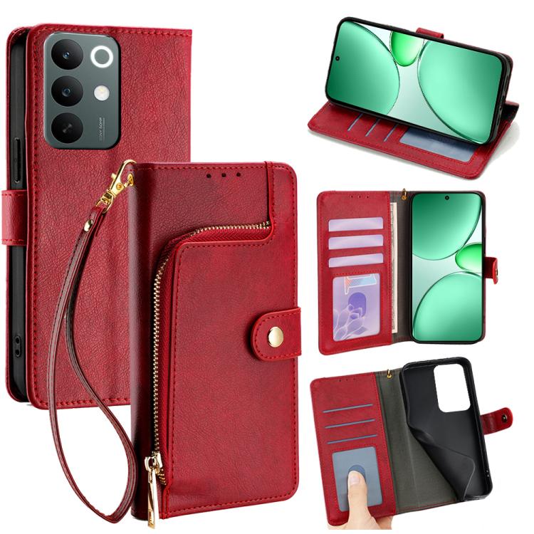 Zipper Bag Leather Phone Case, For Realme P4x 5G, For Realme C85 5G, For Realme 15T 5G Global, For Realme C71 4G, For Realme GT 7 5G Global, For Realme 14 5G Global