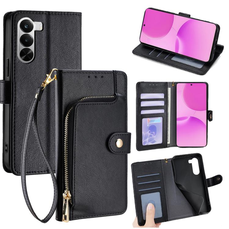 Zipper Bag Leather Phone Case, For Realme P4x 5G, For Realme C85 5G, For Realme 15T 5G Global, For Realme C71 4G, For Realme GT 7 5G Global, For Realme 14 5G Global