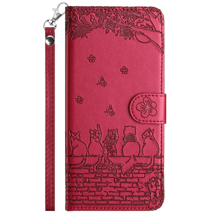 Cat Embossing Pattern Leather Phone Case with Lanyard, For Xiaomi Redmi Note 12 5G India / POCO X5, For Xiaomi Redmi 12C / 11A, For Xiaomi Redmi Note 11 Pro 4G/5G Global, For Xiaomi Redmi Note 11 Global