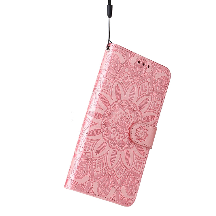 Embossed Sunflower Leather Phone Case, For iPhone 15
