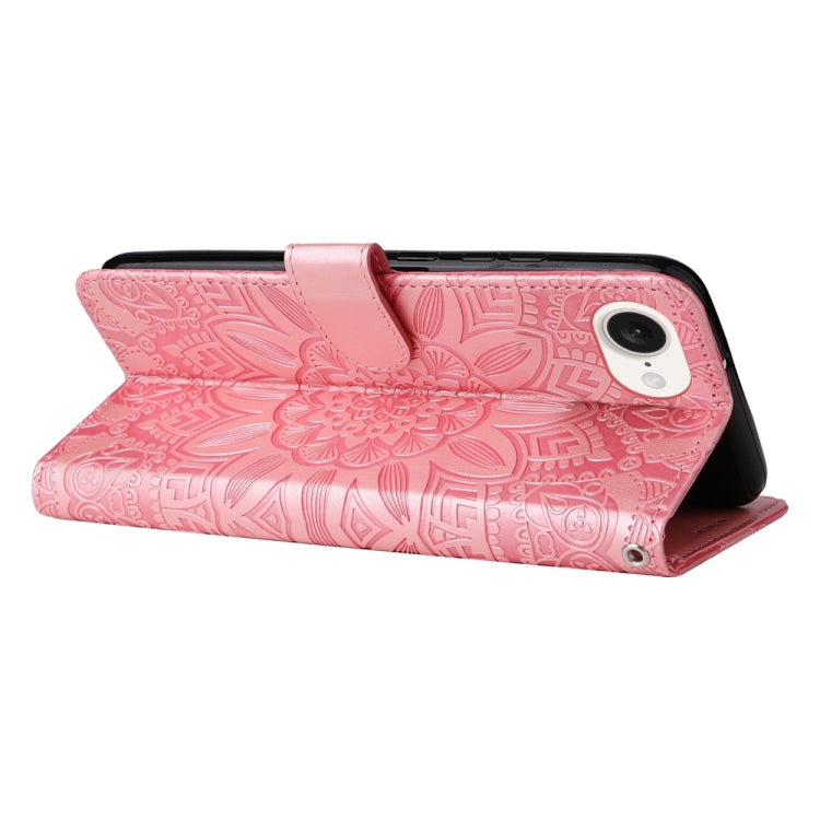 Embossed Sunflower Leather Phone Case, For iPhone 17e / 16e, For iPhone 17 Pro Max, For iPhone 17 Pro, For iPhone 17