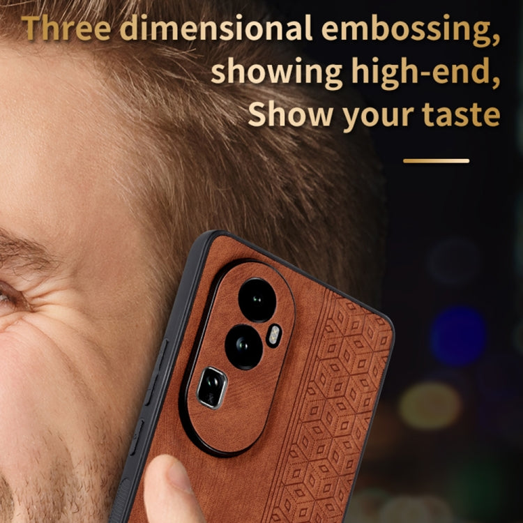 For OPPO A78 4G AZNS 3D Embossed Skin Feel Phone Case(Brown)
