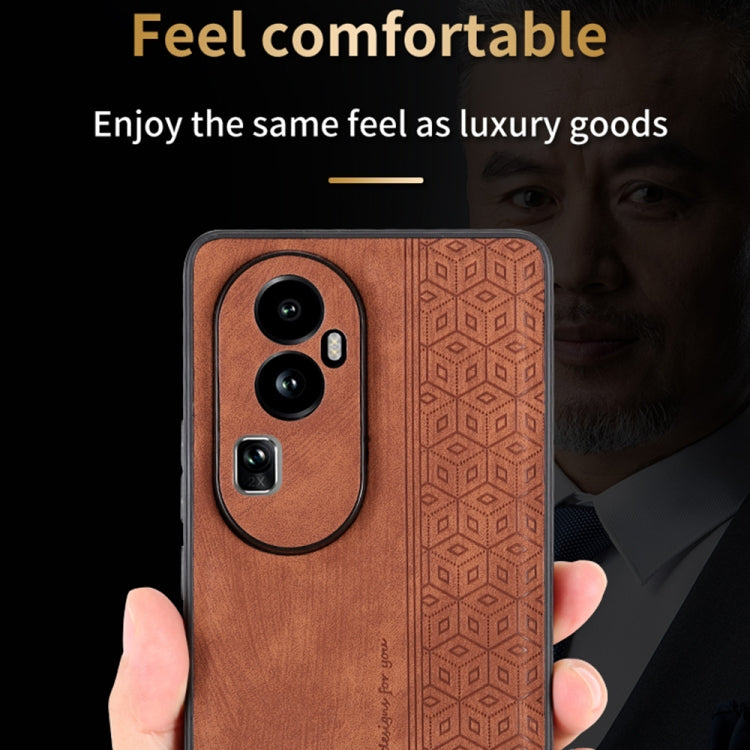 For OPPO A78 4G AZNS 3D Embossed Skin Feel Phone Case(Brown)