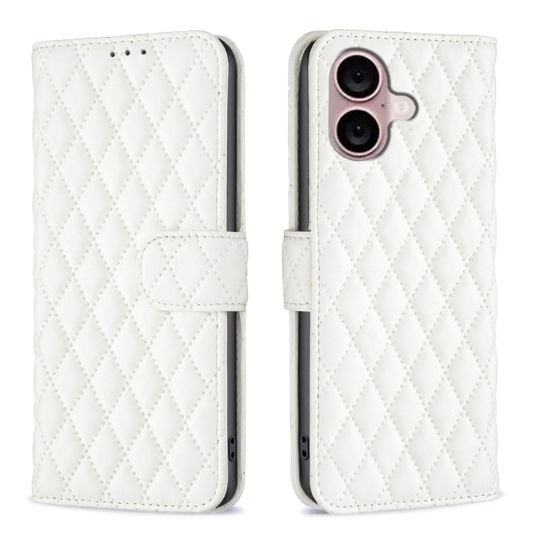 Diamond Lattice Wallet Flip Leather Phone Case, For iPhone 16 Pro Max, For iPhone 16 Pro, For iPhone 16 Plus, For iPhone 16