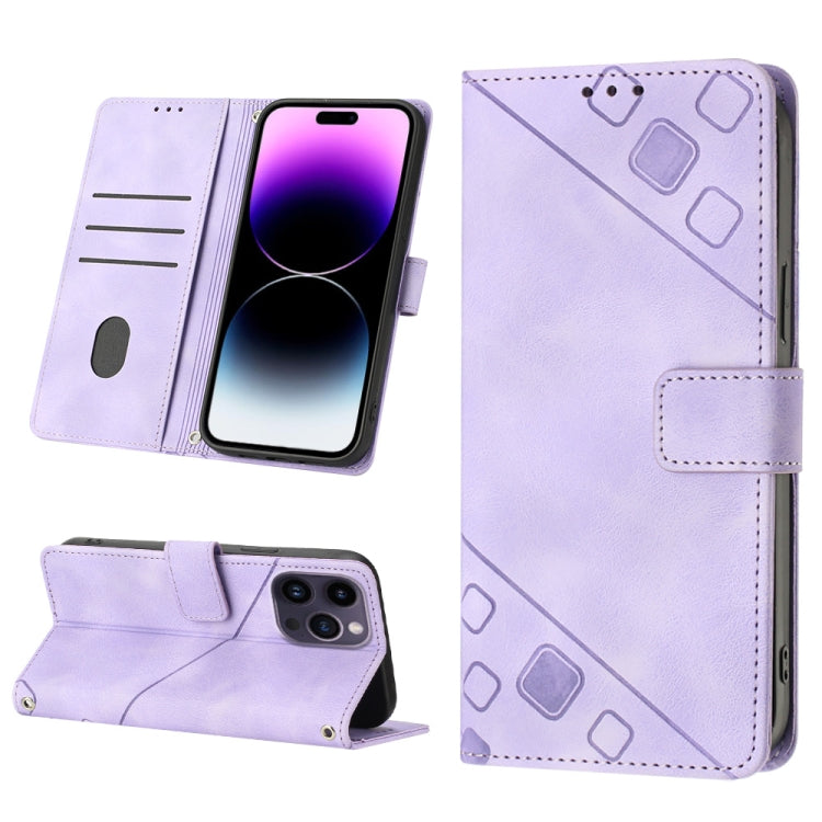 Skin-feel Embossed Leather Phone Case, For iPhone 16, For iPhone 15 Pro Max, For iPhone 15 Pro, For iPhone 15 Plus