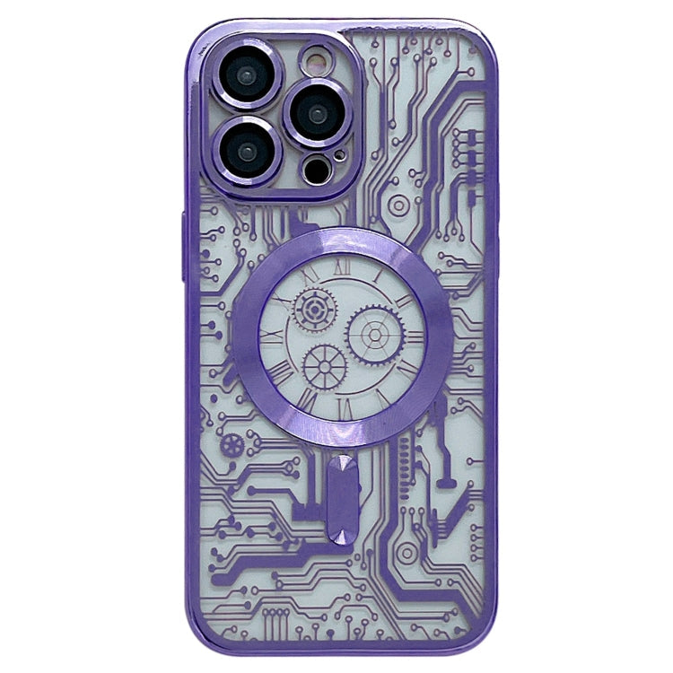 Electroplated Circuit Board Pattern MagSafe Phone Case, For iPhone 12 Pro, For iPhone 11 Pro Max, For iPhone 11