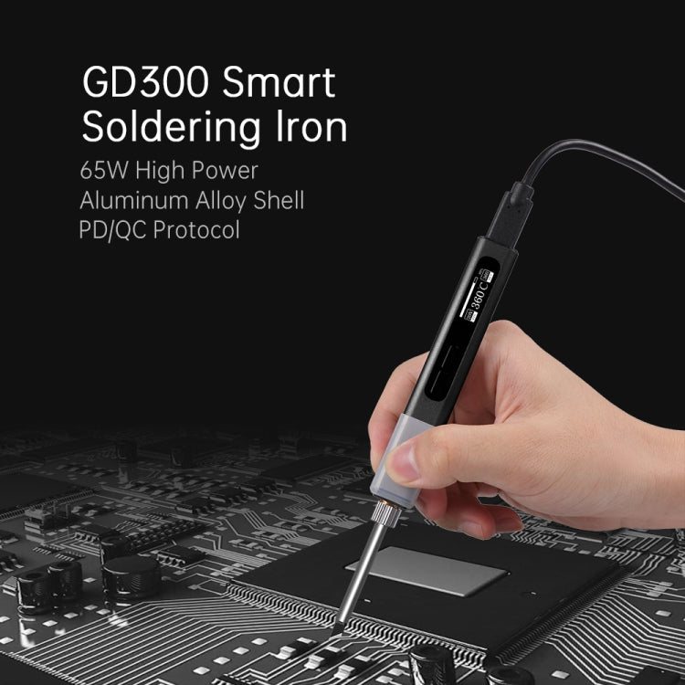 GVDA GD300 Intelligent Internal Heating Digital Display Constant Temperature Maintenance Electric Soldering Iron with 65W Charger + 4 Tips