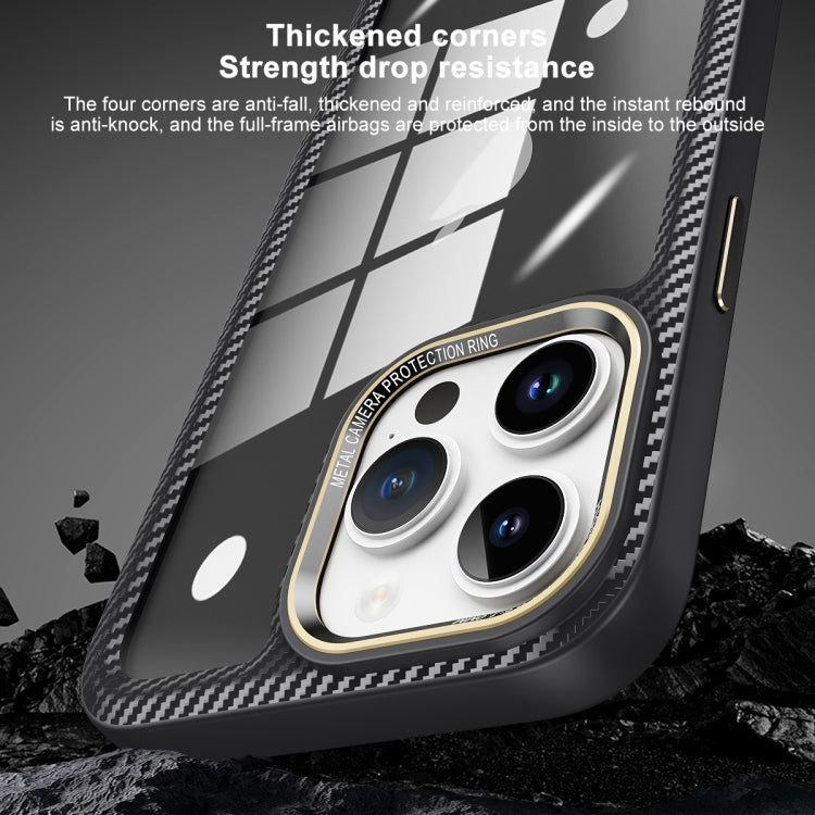 Carbon Fiber Transparent Back Panel Phone Case, For iPhone 13, For iPhone 12, For iPhone 12 Pro Max, For iPhone 12 Pro