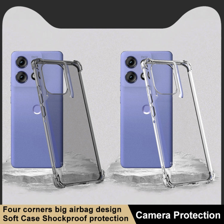 For Motorola Edge 50 Pro imak Shockproof Airbag TPU Phone Case(Transparent Black)