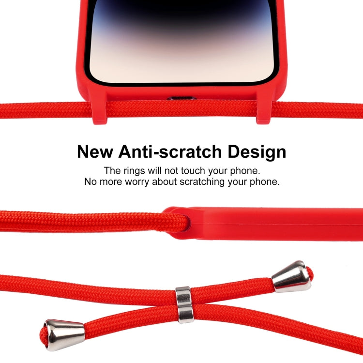 Crossbody Lanyard Liquid Silicone Case, For iPhone 15 Pro Max