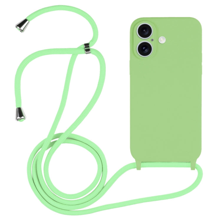 Crossbody Lanyard Liquid Silicone Case, For iPhone 16 Plus
