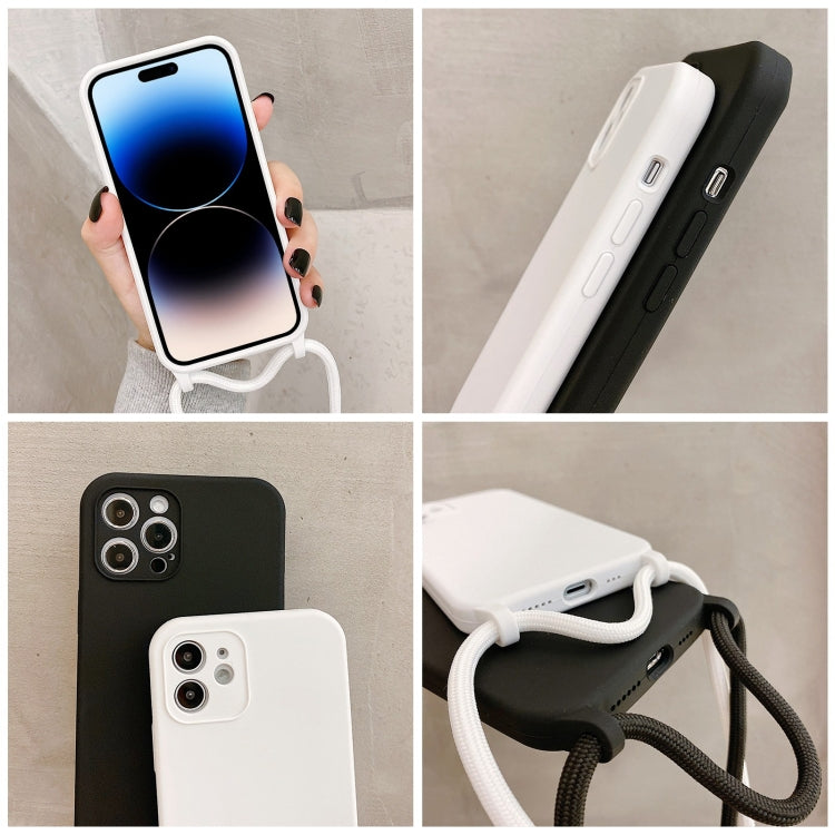 Crossbody Lanyard Liquid Silicone Case, For iPhone 15 Pro Max