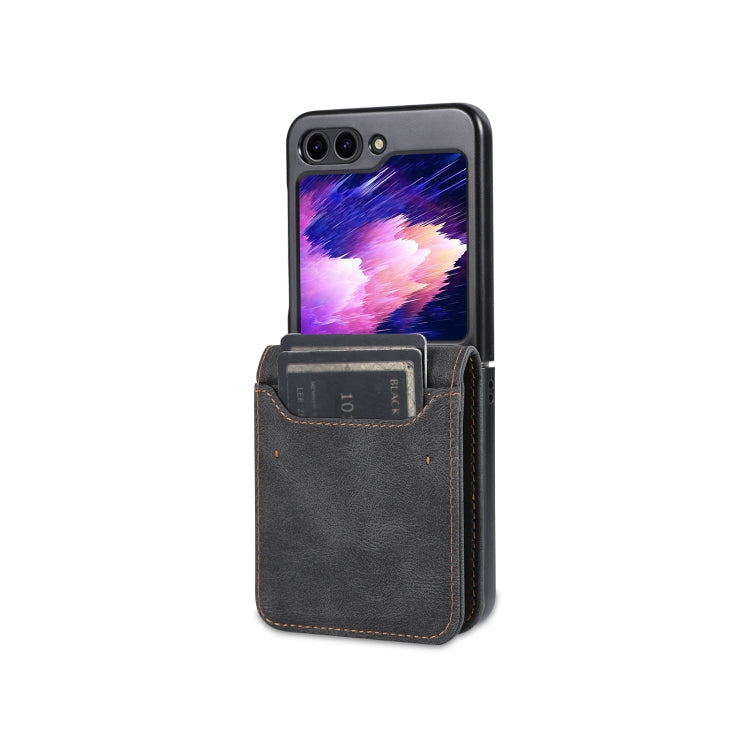For Samsung Galaxy Z Flip5 AZNS Dream II Skin Feel PU+TPU Horizontal Flip PU Phone Case(Black)