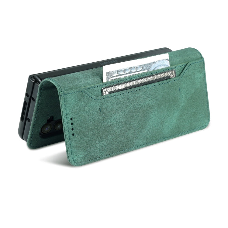 For Samsung Galaxy Z Fold5 AZNS Dream II Skin Feel PU+TPU Horizontal Flip PU Phone Case(Green)