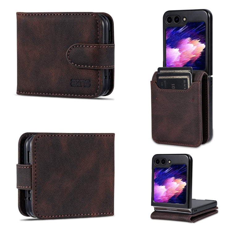 For Samsung Galaxy Z Flip6 / Flip7 FE AZNS Dream II Skin Feel PU+TPU Horizontal Flip PU Phone Case(Coffee)