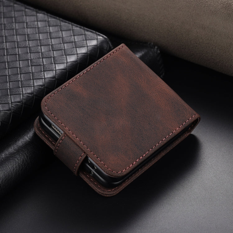 For Samsung Galaxy Z Flip6 / Flip7 FE AZNS Dream II Skin Feel PU+TPU Horizontal Flip PU Phone Case(Coffee)