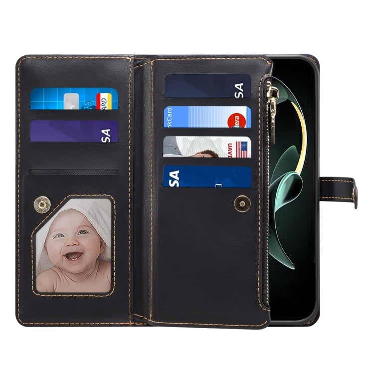 For Samsung Galaxy M55 5G ESEBLE Star Series Lanyard Zipper Wallet RFID Leather Case(Black)