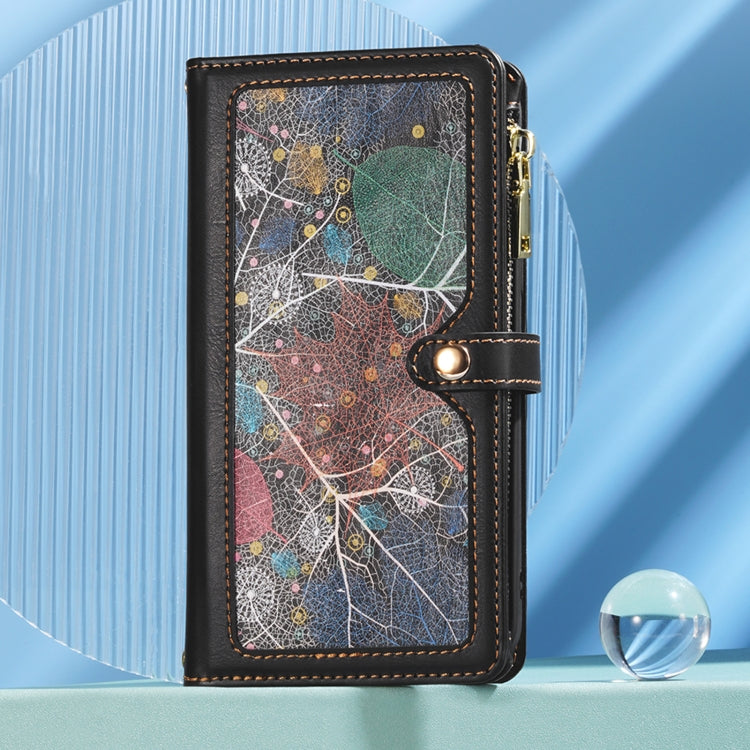 For Samsung Galaxy M15 / F15 ESEBLE Star Series Lanyard Zipper Wallet RFID Leather Case(Black)