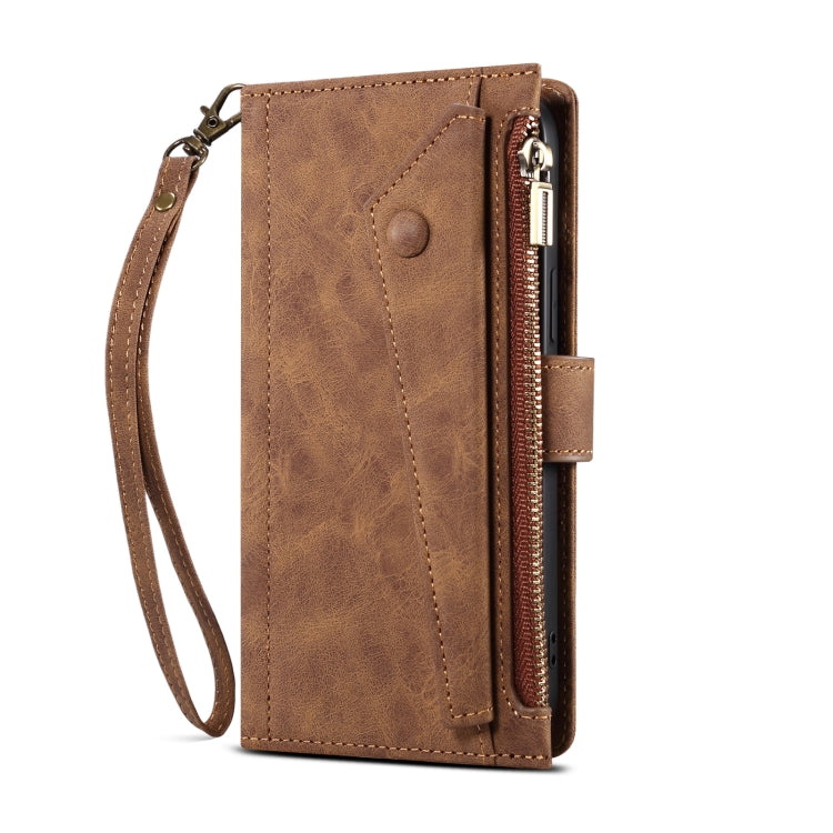 For Samsung Galaxy M55 5G ESEBLE Retro Frosted RFID Flip Leather Phone Case(Brown)