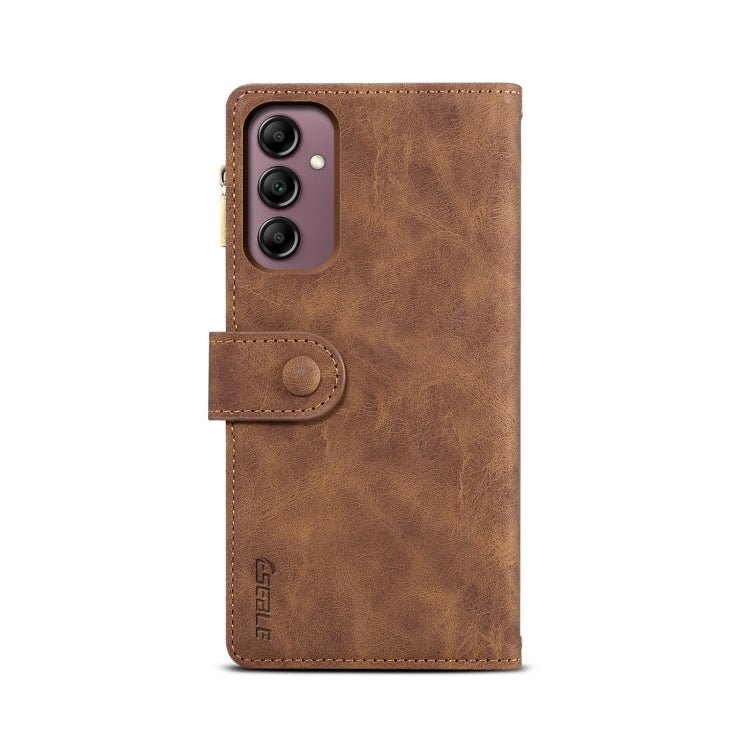 For Samsung Galaxy M55 5G ESEBLE Retro Frosted RFID Flip Leather Phone Case(Brown)