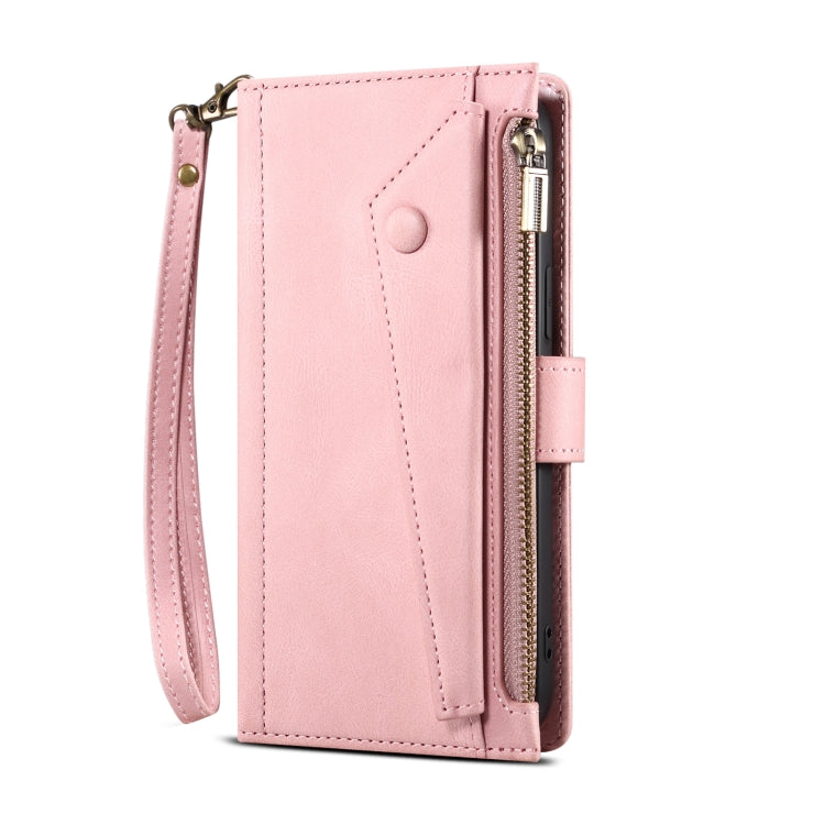 For Samsung Galaxy M55 5G ESEBLE Retro Frosted RFID Flip Leather Phone Case(Rose Gold)