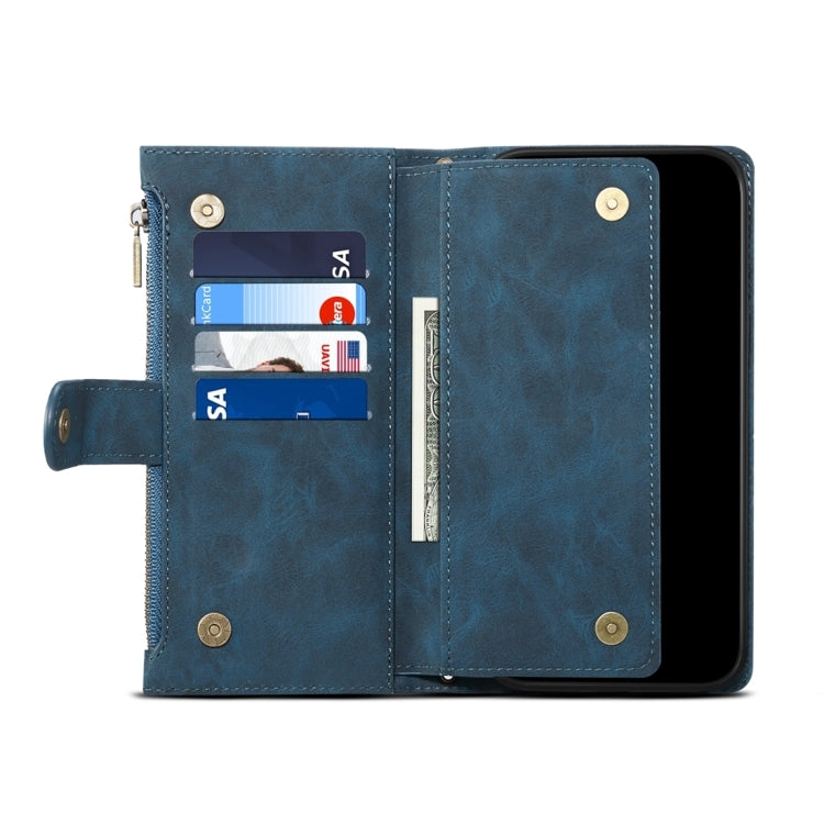 For Samsung Galaxy M55 5G ESEBLE Retro Frosted RFID Flip Leather Phone Case(Dark Green)