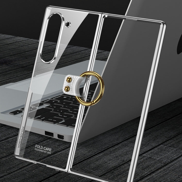 For Samsung Galaxy Z Fold6 GKK Electroplating Phone Case with Ring(Gold)