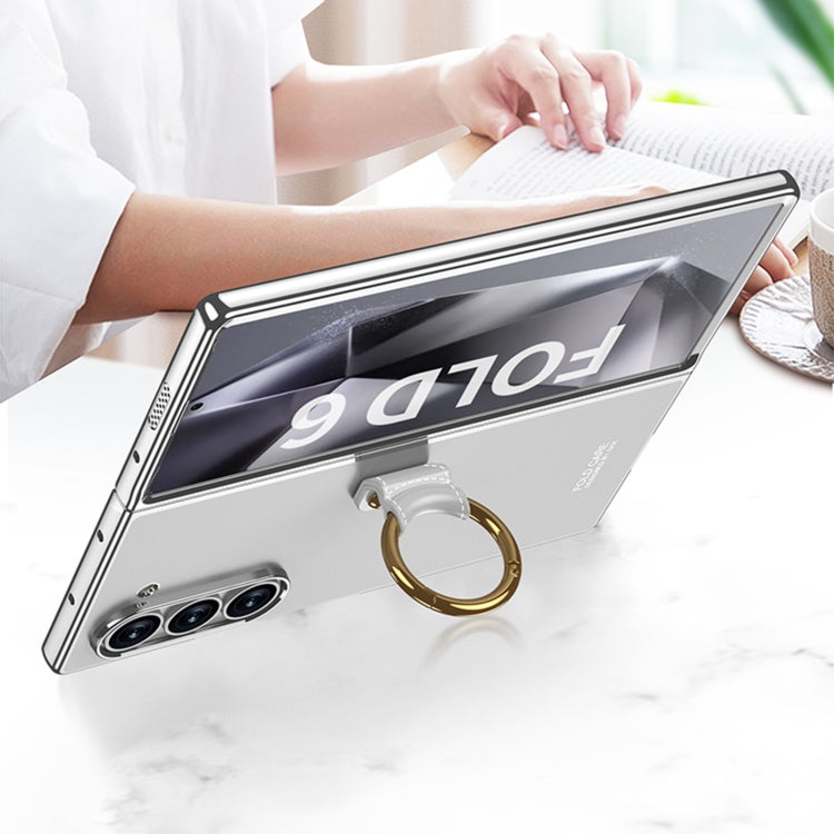 For Samsung Galaxy Z Fold6 GKK Electroplating Phone Case with Ring(Gold)