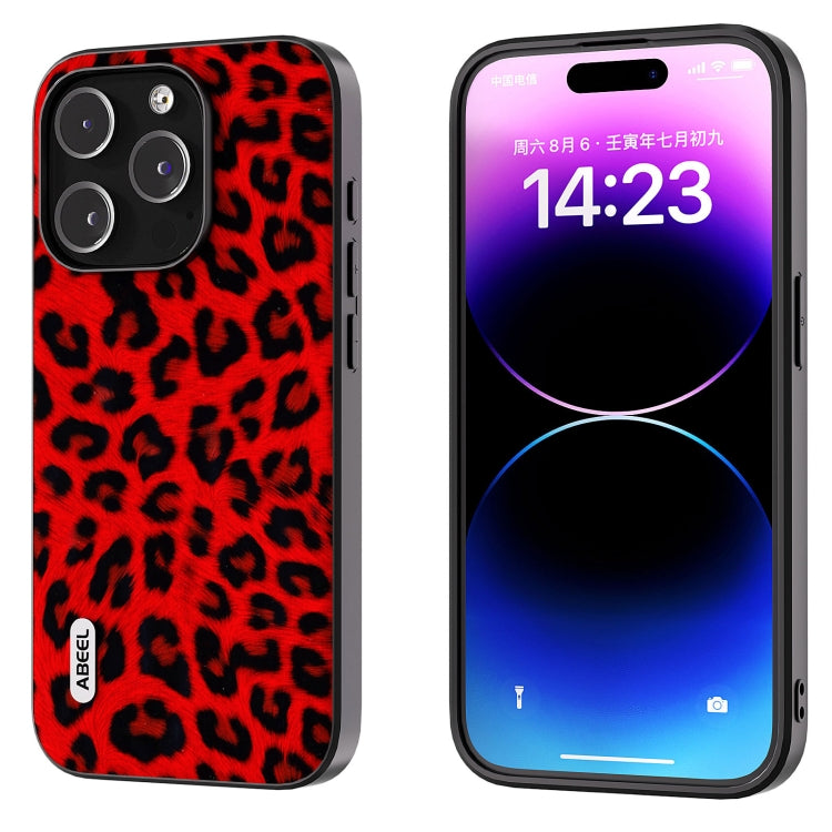 ABEEL Black Edge Leopard Phone Case, For iPhone 15 Pro Max, For iPhone 15 Pro, For iPhone 15 Plus, For iPhone 15, For iPhone 14 Plus, For iPhone 14