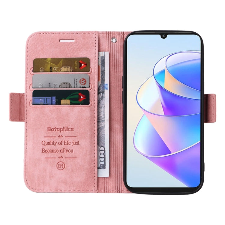 For Honor X7a / Play7T BETOPNICE Dual-side Buckle Leather Phone Case(Pink)