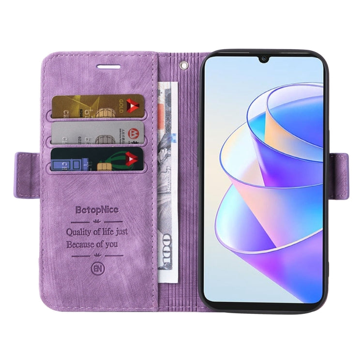 For Honor X7a / Play7T BETOPNICE Dual-side Buckle Leather Phone Case(Purple)