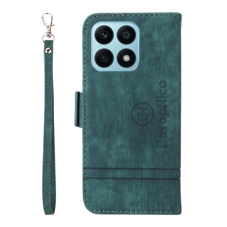 For Honor X8a 4G BETOPNICE Dual-side Buckle Leather Phone Case(Green)
