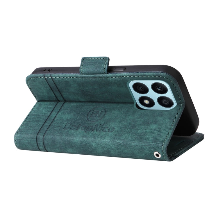 For Honor X8a 4G BETOPNICE Dual-side Buckle Leather Phone Case(Green)
