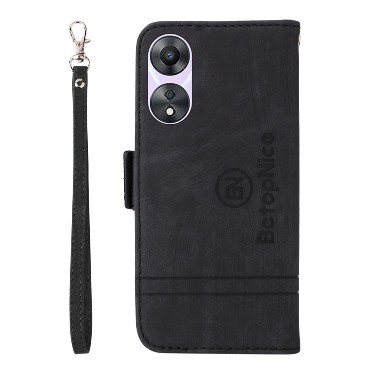 For OPPO A78 5G Global BETOPNICE Dual-side Buckle Leather Phone Case(Black)