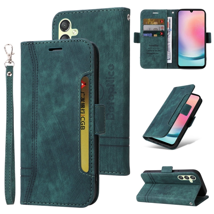 For Samsung Galaxy A24 4G BETOPNICE Dual-side Buckle Leather Phone Case(Green)