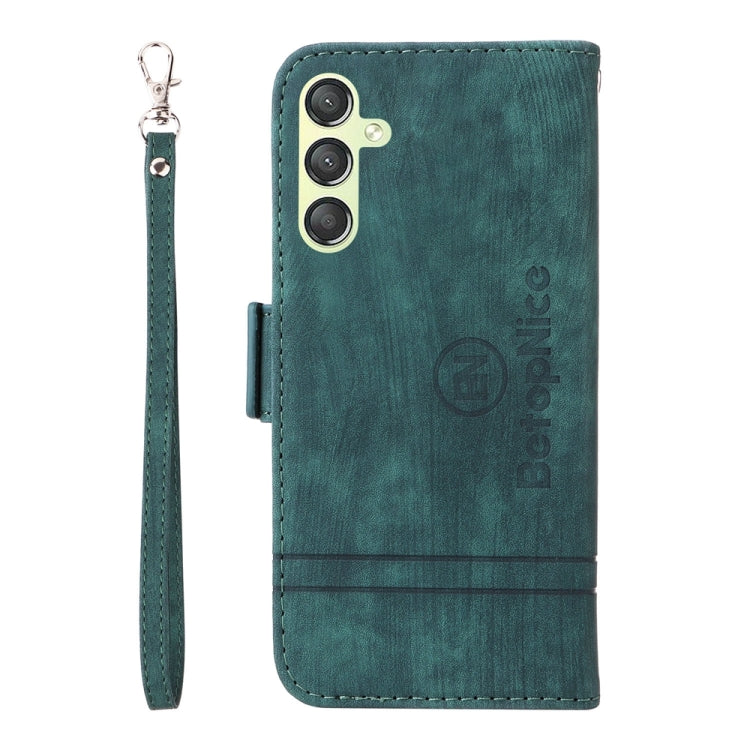 For Samsung Galaxy A24 4G BETOPNICE Dual-side Buckle Leather Phone Case(Green)