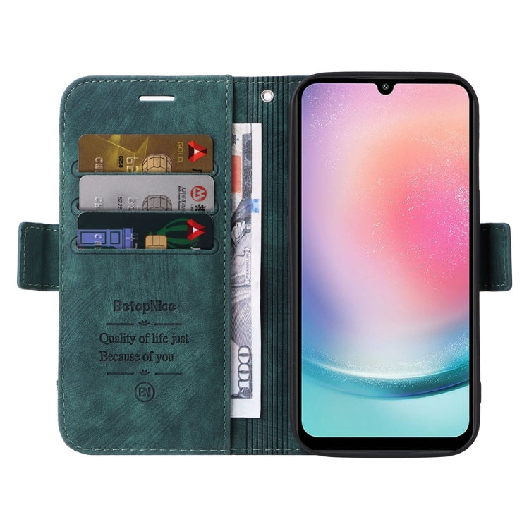 For Samsung Galaxy A24 4G BETOPNICE Dual-side Buckle Leather Phone Case(Green)
