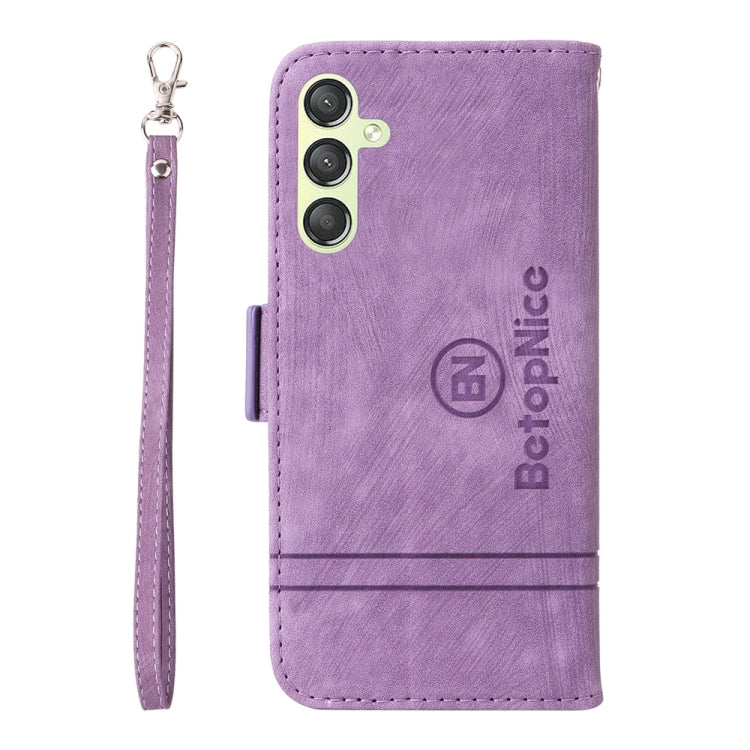 For Samsung Galaxy A24 4G BETOPNICE Dual-side Buckle Leather Phone Case(Purple)