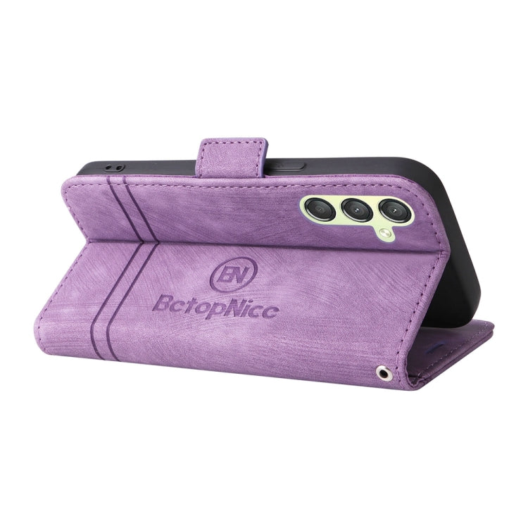 For Samsung Galaxy A24 4G BETOPNICE Dual-side Buckle Leather Phone Case(Purple)