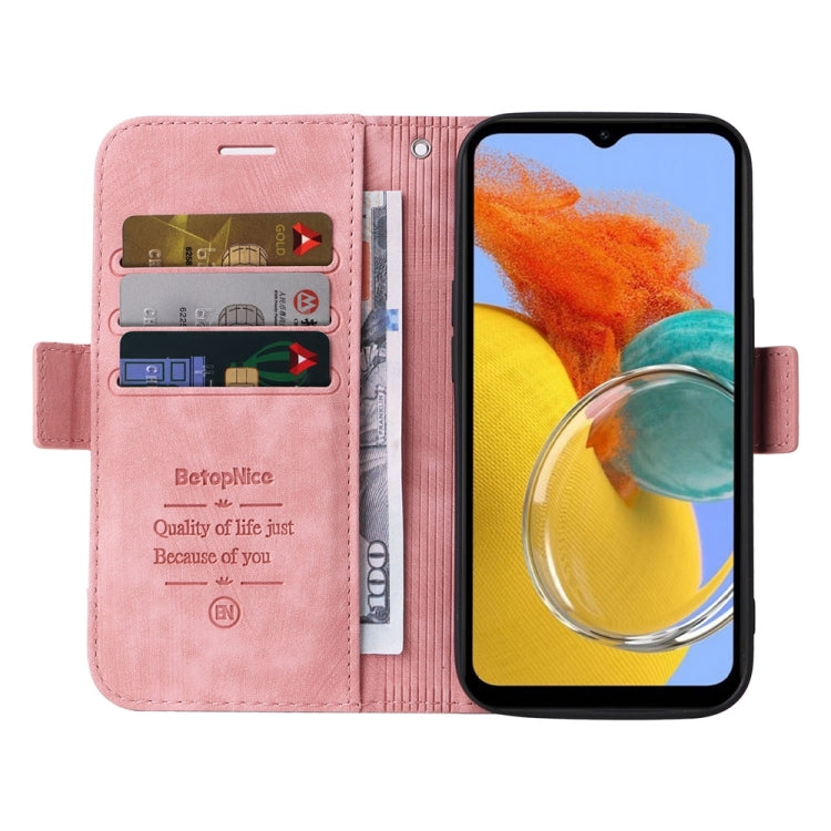 For Samsung Galaxy M14 5G / F14 5G / 4G BETOPNICE Dual-side Buckle Leather Phone Case(Pink)