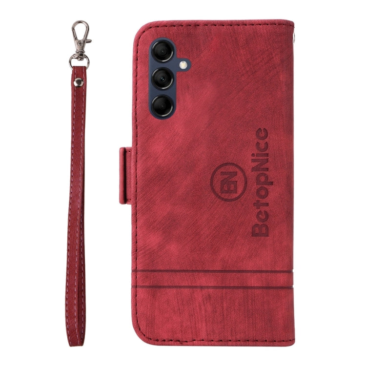 For Samsung Galaxy M14 5G / F14 5G / 4G BETOPNICE Dual-side Buckle Leather Phone Case(Red)