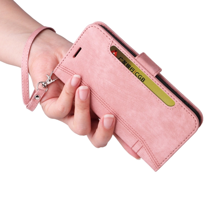 For Samsung Galaxy A25 5G Global BETOPNICE Dual-side Buckle Leather Phone Case(Pink)