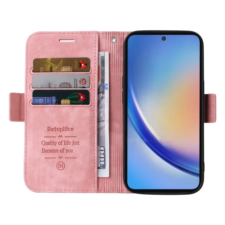 For Samsung Galaxy A35 5G BETOPNICE Dual-side Buckle Leather Phone Case(Pink)