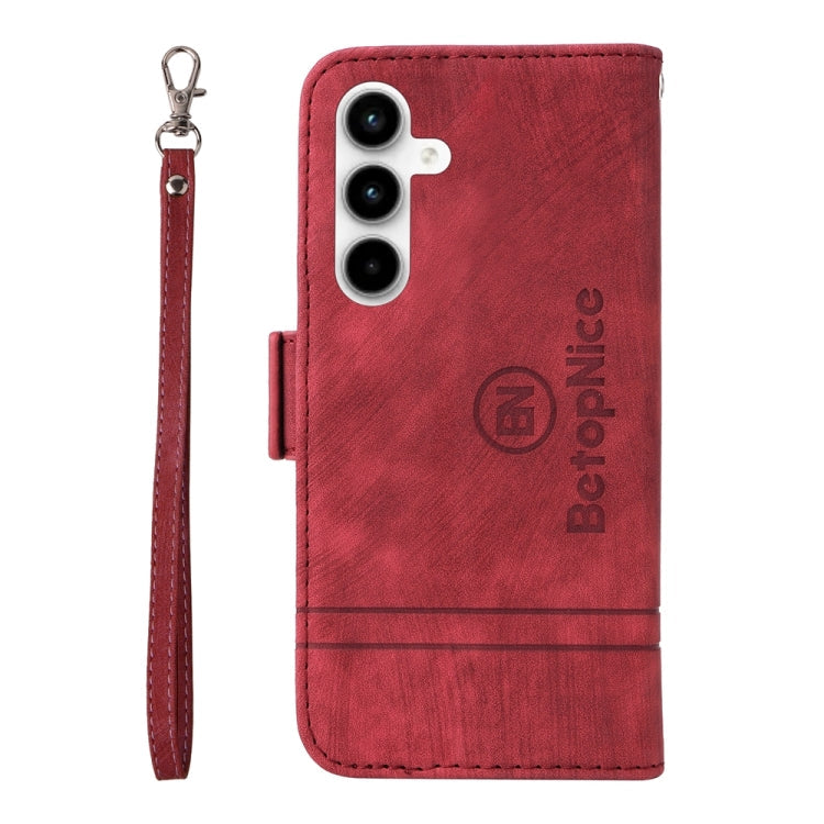 For Samsung Galaxy A35 5G BETOPNICE Dual-side Buckle Leather Phone Case(Red)