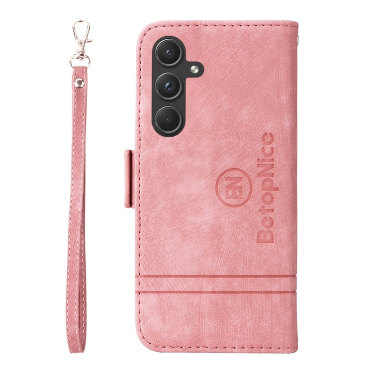 For Samsung Galaxy A55 BETOPNICE Dual-side Buckle Leather Phone Case(Pink)
