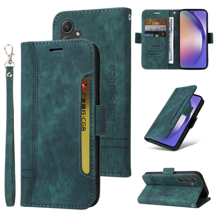 For Samsung Galaxy A55 BETOPNICE Dual-side Buckle Leather Phone Case(Green)